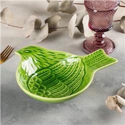 Салатник «Птица», 22×18 см, цвет зелёный