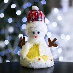 Игрушка световая "Праздничный снеговик" (батарейки не комплекте) 15х20 см, 1 LED RGB, ЗОЛОТО