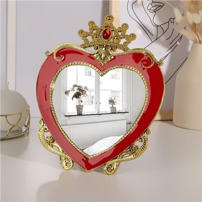 Зеркало интерьерное в подарочной упаковке, зеркальная поверхность 14 × 14,5 см, цвет красный/золотистый