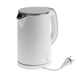 Чайник электрический Redmond RK-M124, металл, 1.5 л, 2200 Вт, бело-серый