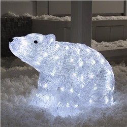 Светодиодная фигура «Медведь» 53 × 30 × 18 см, акрил, 30 LED, 24 В, свечение белое