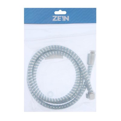 Душевой шланг ZEIN Z05PB, 150 см, с пластиковой конусообразной гайкой, ПВХ, голубой