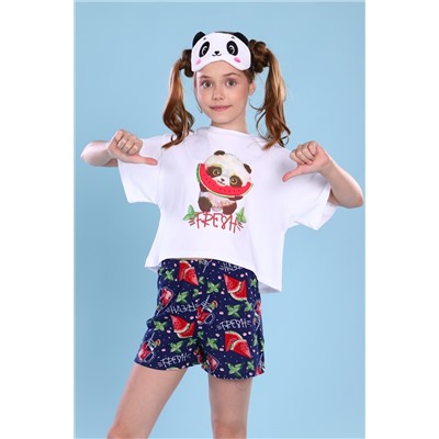 Пижама с шортами для девочки Арбуз арт. ПД-019-037