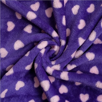 Плед «Сердечки» цвет фиолетовый 80×100 см, пл. 230 г/м², 100% п/э