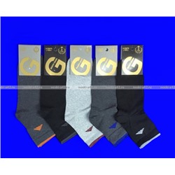 Золотая игла носки мужские укороченные спортивные с-1010 с лайкрой черные 10 пар