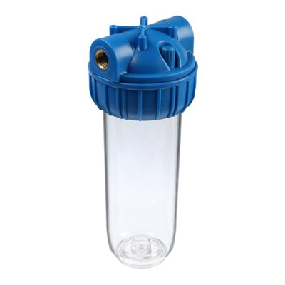 Корпус для фильтра AquaKratos АКv-130, 1/2", для холодной воды, ключ, с гайкой, прозрачный
