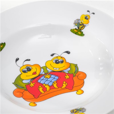 Тарелка глубокая «Пчёлы», 230 мл, d=20 см, рисунок МИКС