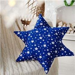 Подушка декоративная звезда Звездопад 50х50 см, синий, хлопок 100%