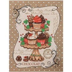 Полотенце вафельное CHOCOLAT - капкейки р-р 50х60