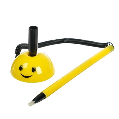 Ручка шариковая на самоклеящейся подставке Attomex Smile 0.5, сменный стержень, синие чернила, пластиковая пружина
