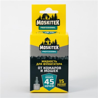 Дополнительный флакон-жидкость "Moskitek", от комаров и мошек, 45 ночей, флакон, 30 мл