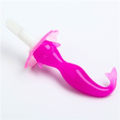 Детская зубная щетка-массажер «Русалочка», силиконовая, с ограничителем, от 3 мес., цвета МИКС