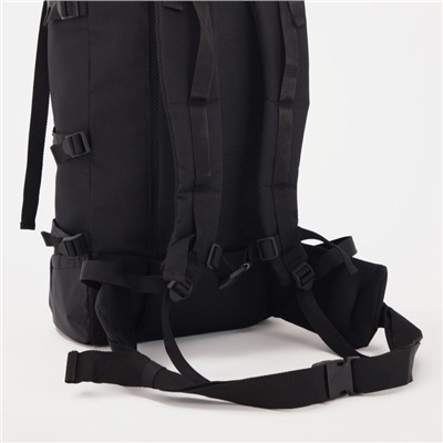 Рюкзак туристический на стяжке, 80 л, 4 наружных кармана, цвет чёрный
