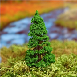 Миниатюра кукольная, набор 2 шт "Дерево" размер 1 шт 2,5*2,5*7,5 см, цвет темно-зеленый