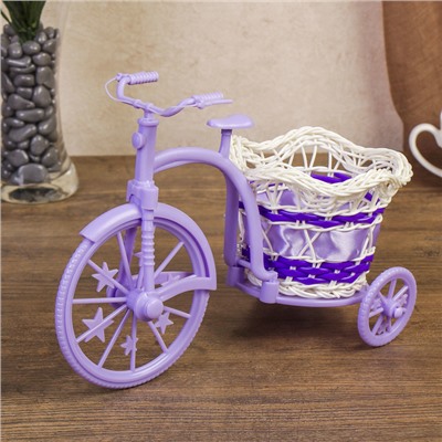 Корзина декоративная "Велосипед цветной с корзиной-цветком" МИКС 17,5х25х12 см