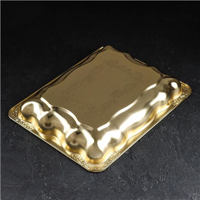 Поднос прямоугольный «Изобилие. Золото», 28×22×4 см, цвет золотой