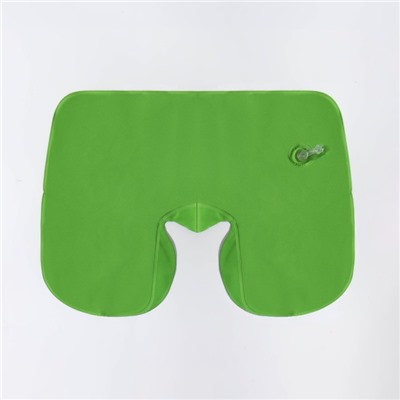 Подушка для шеи дорожная, надувная, 38 × 24 см, цвет зелёный