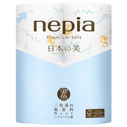 Nepia. Двухслойная цветная туалетная бумага "Premium SOFT" Japanese Beauty, спайка 4x30м 9122