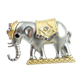 Брошь стразовая с элементом эмали "Индийский слон"