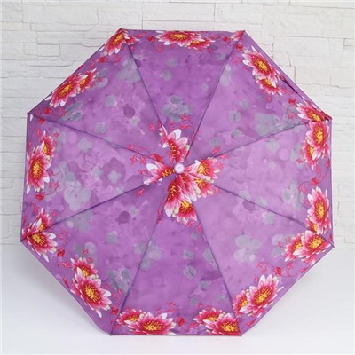 Зонт полуавтоматический «Garden», 3 сложения, 8 спиц, R = 47 см, цвет МИКС