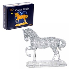 Пазл 3D кристаллический, «Лошадь» на подставке, 100 деталей, цвета МИКС