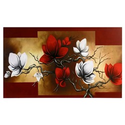 Картина-холст на подрамнике "Ветка с цветами" 60х100 см