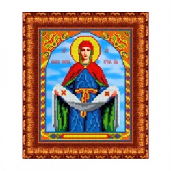 Ткань-схема для вышивания бисером "Покров Пресвятой Богородицы" А4 (кби 4074)