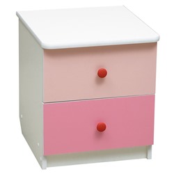 Тумба прикроватная «Радуга», 410 × 440 × 468 мм, цвет белый/ярко-розовый/светло-розовый