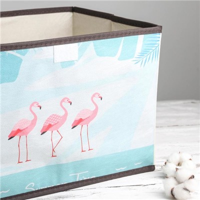 Короб для хранения с крышкой «Фламинго», 38×25×24 см