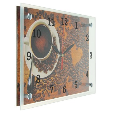 Часы настенные, серия: Кухня, "Чашка кофе", 25х35  см, микс