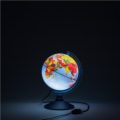 Глобус физико-политический "Глобен", интерактивный, диаметр 210 мм, с подсветкой, с очками