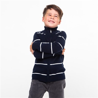 Джемпер для мальчика, цвет тёмно-синий/белый МИКС, рост 104 см (4 года)