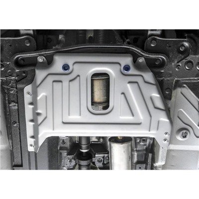 Защита кислородного датчика Rival для Renault Duster I рестайлинг (V - 1.6; 2.0) 2015-н.в., алюминий 3 мм, с крепежом, 333.4725.3