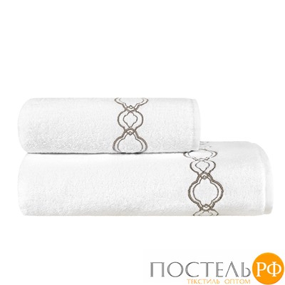Арабеска полотенце бел/беж 50х100,1пр,100%чесаный хл.,620 гр/м2