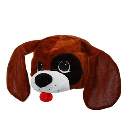 Карнавальная шапка "Собака с черным пятном"обхват головы 52-57см