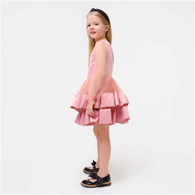 Платье нарядное детское KAFTAN, рост 110-116 см (32), персиковый