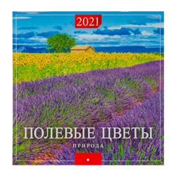 Календарь, перекидной, скрепка "Полевые цветы" 2021 год, 28,5х28,5 см