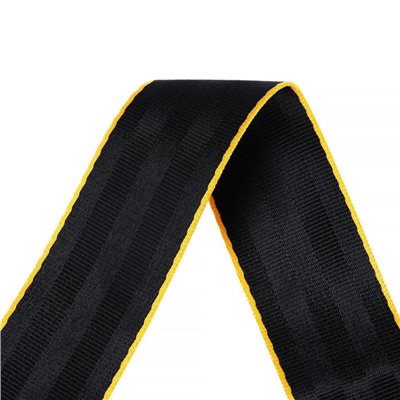 Нейлоновая лента, ремень 4.8 см × 3 м, черный с желтым кантом