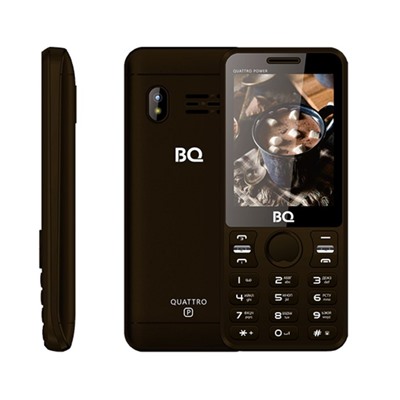 Сотовый телефон BQ M-2812 Quattro Power, 240x320, 32Мб, слот MicroSD, 2500мАч, 4 sim, коричн   41280