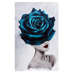 Картина на подрамнике "Леди-голубая роза" 70*110