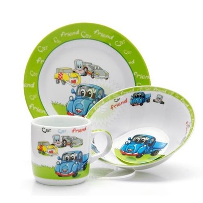 Набор детской посуды "Машины. Синий грузовик" 3пр., керамика, С425