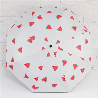 Зонт автоматический «Summer fruit», ветроустойчивый, 3 сложения, 8 спиц, R = 48 см, цвет МИКС