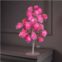 Светодиодный куст 0.45 м, "Розы розовые", 24 LED, 220V, РОЗОВЫЙ