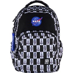 Рюкзак молодёжный NASA, Kite 903, 44 х 31.5 х 14 см, эргономичная спинка, чёрный/белый