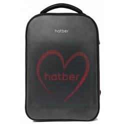 Рюкзак с LED-дисплеем, Hatber LED Frame, 43 х 31 х 17, экокожа, отделение для ноутбука, чёрный