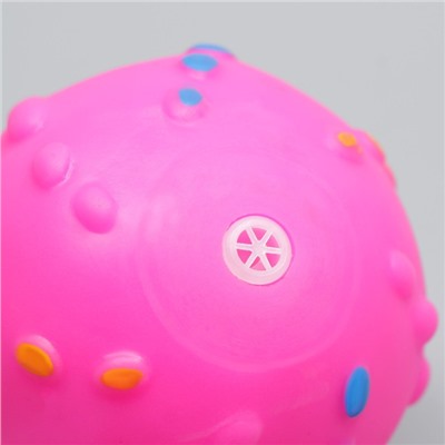 Игрушка пищащая "Мяч Джим"для собак, 6 см, розовая