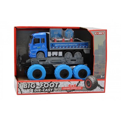 Машина пластиковая FUNKY TOYS FT61095 Грузовик с краш-эффектом, кабина die-cast, 6*6