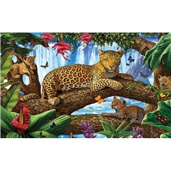3D Фотообои «Леопарды на дереве»