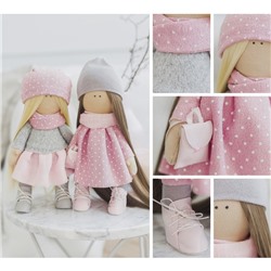 Интерьерные куклы «Подружки Вики и Ники» набор для шитья, 18 × 22.5 × 4.5 см
