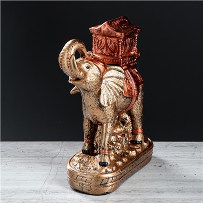 Статуэтка "Слон с седлом" цветной бронза